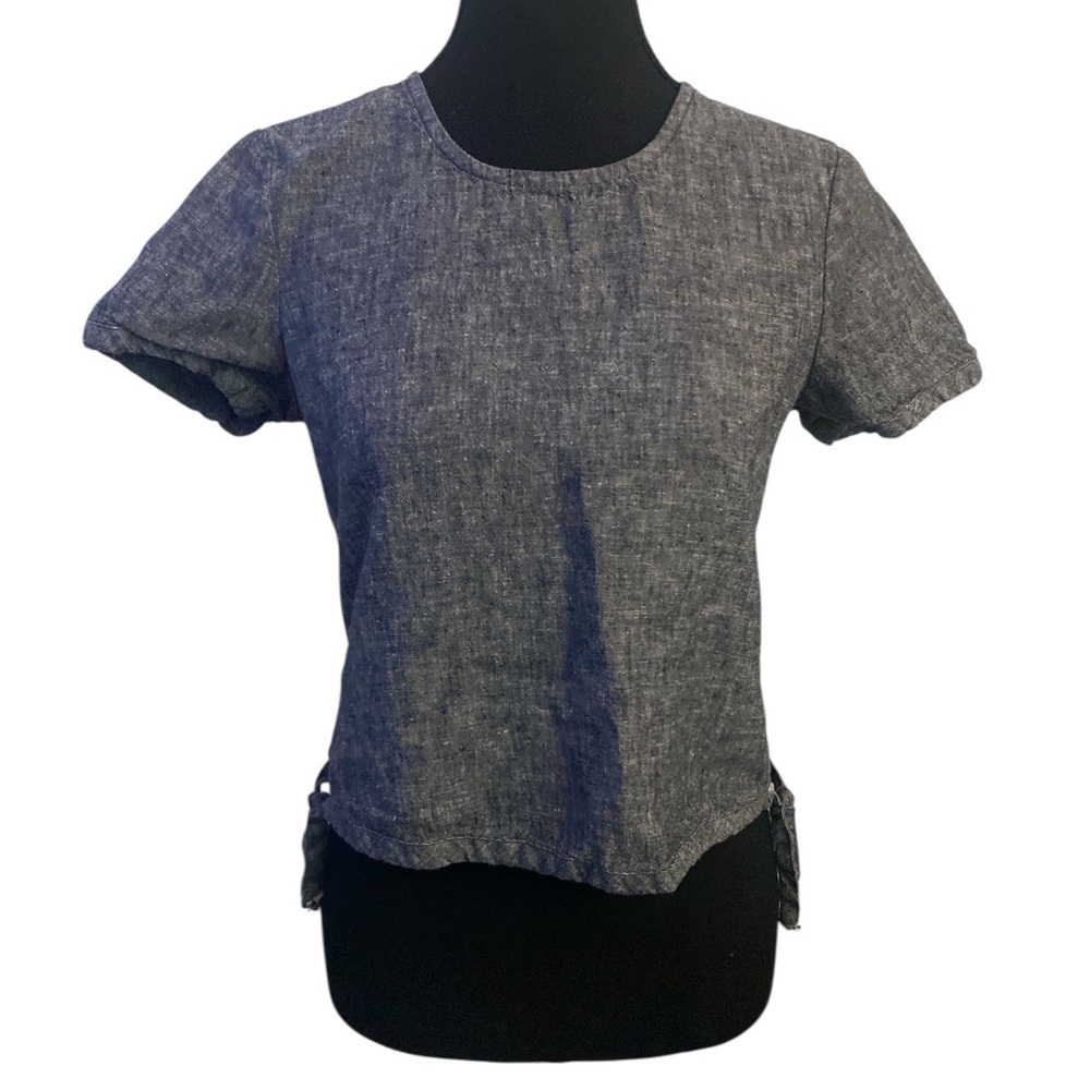 Madewell Gray Boxy Crop T-Shirt Short Sleeve GUC XS